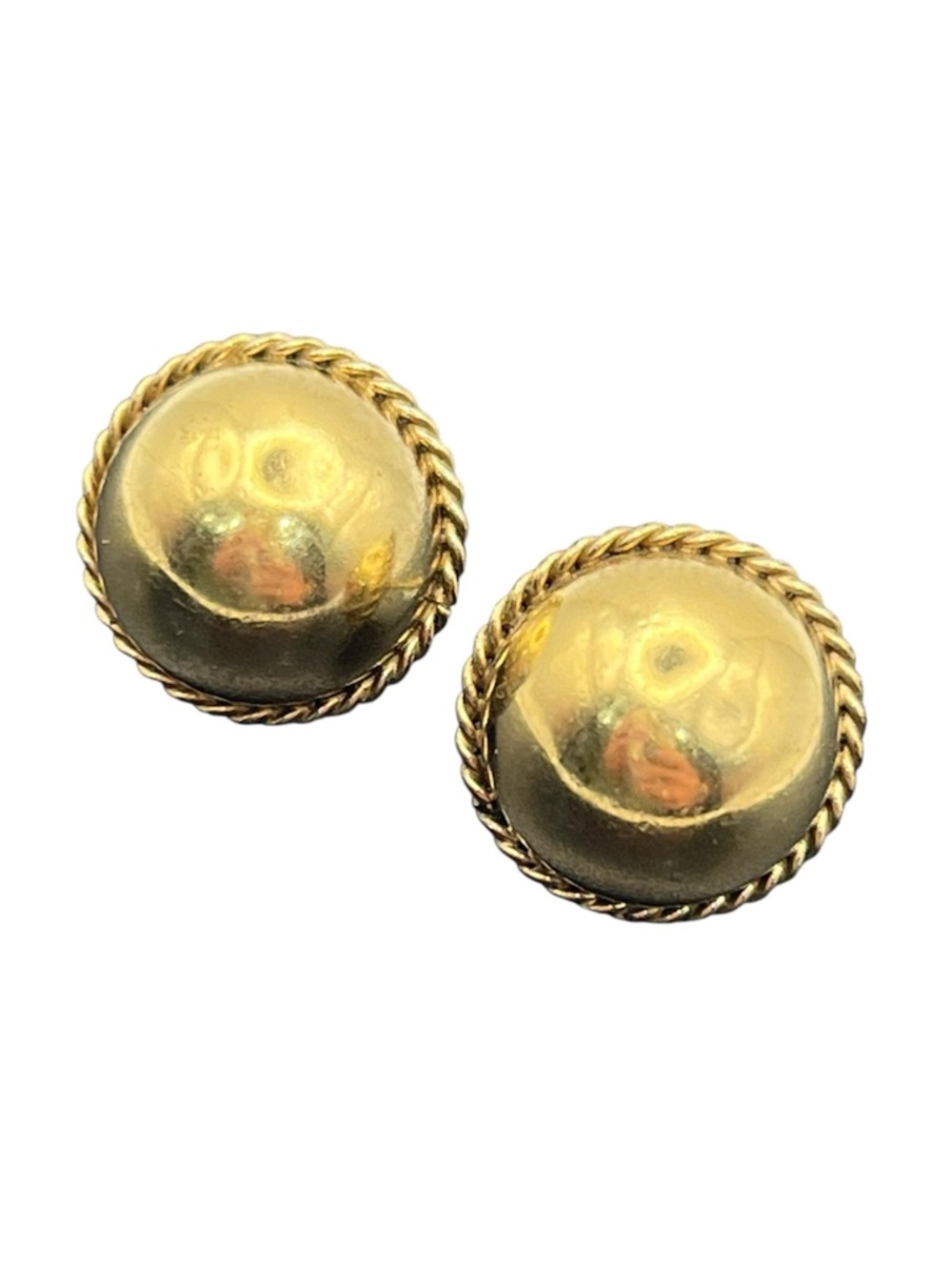 Carla 14k gold filled dome stud earrings with twisted edge vintage